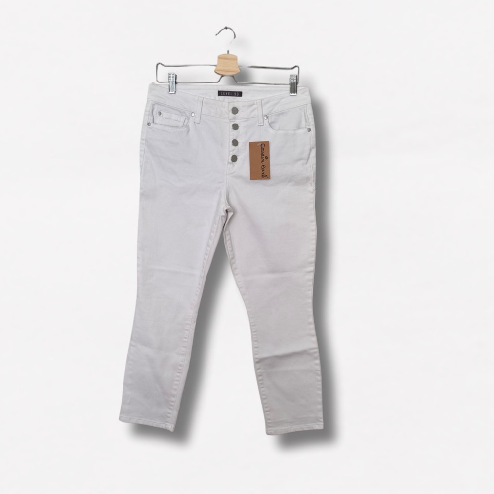 Level 99 Women's Cream Straight Leg Jeans